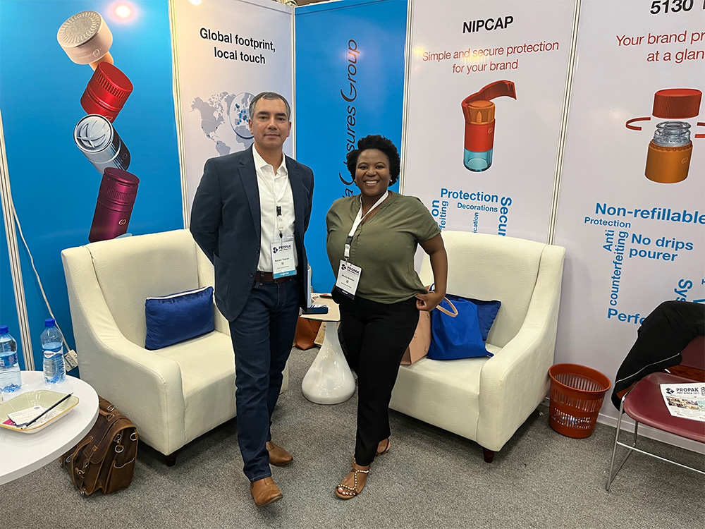 Phumzile Dlamini of Synchron Markings networks amongst the print and packaging industry at Propak East Africa
