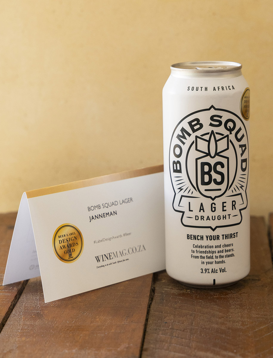 Bomb Squad Lager won gold in the 2023 Label Design Awards for Beer