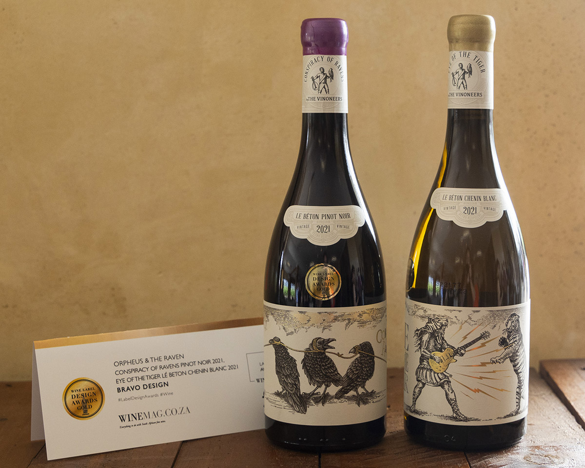 Foiling used to great effect on Le Beton wine labels