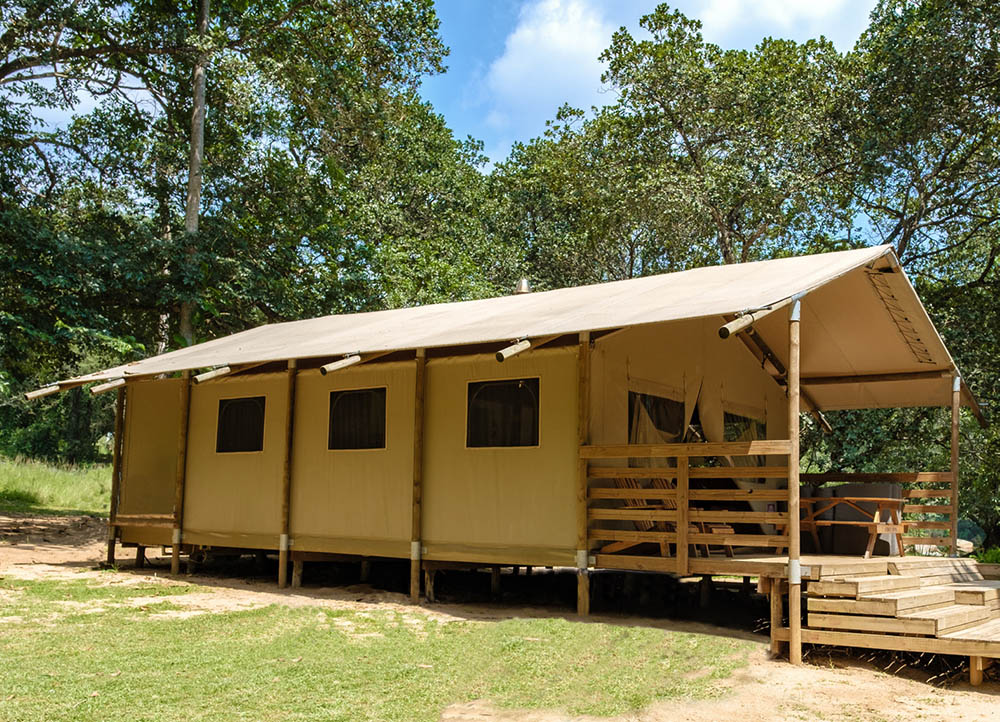 Flexlight Natome 500, PVC-free fabric, used to construct outdoor glamping units